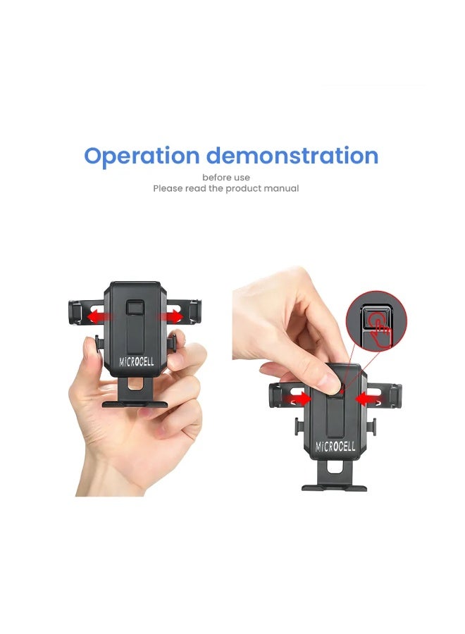 MICROCELL AGC-059 Air Vent Car Mobile Holder, Semi-Automatic Locking Gravity Phone Mount, 360° Rotatable Air Outlet Bracket with Steel Chuck & Thickened Silicone Pads, Anti-Slip Clamp Design, Fast One-Hand Operation, Compatible with All Smartphones - Image 5
