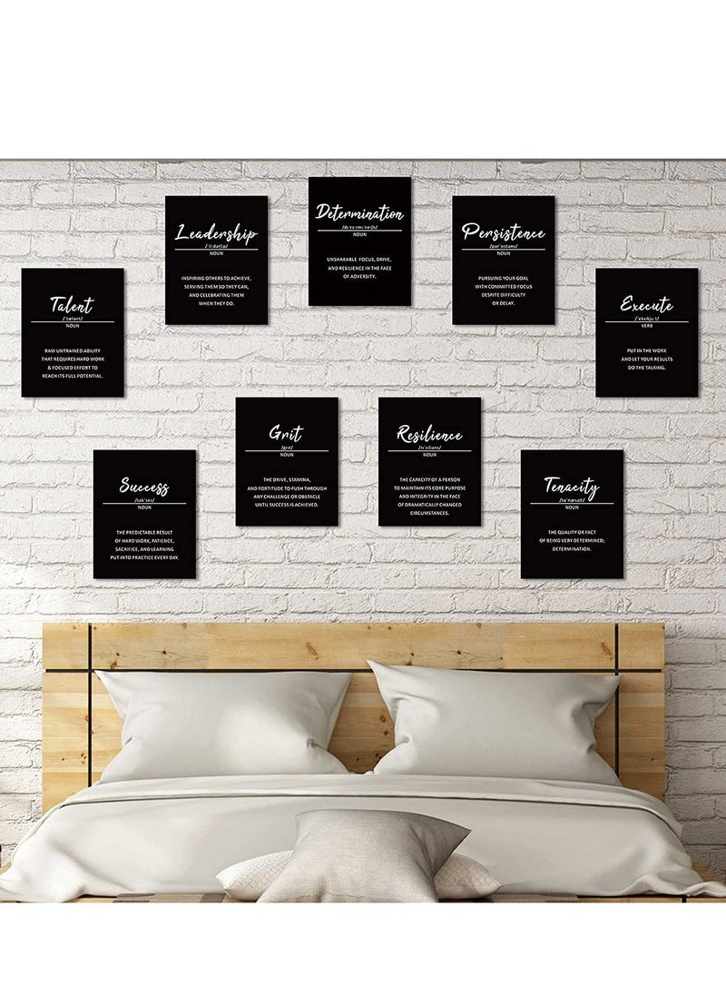 SYOSI - 9 Pieces Inspirational Phrases Wall Art Prints Motivational Sayings Quote Prints for Teens Adults Living Room Office Classroom College Decoration, Unframed, 8 x 10 Inch - Image 1