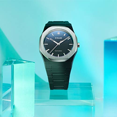 D1 Milano Polycarbon Unisex Luxury Watch, Polycarbonate Quartz Movement, Polycarbonate Strap, 50M Water Resistant Timepiece, Black Dial, 2 Years Warranty - PCBJ14 - Image 5