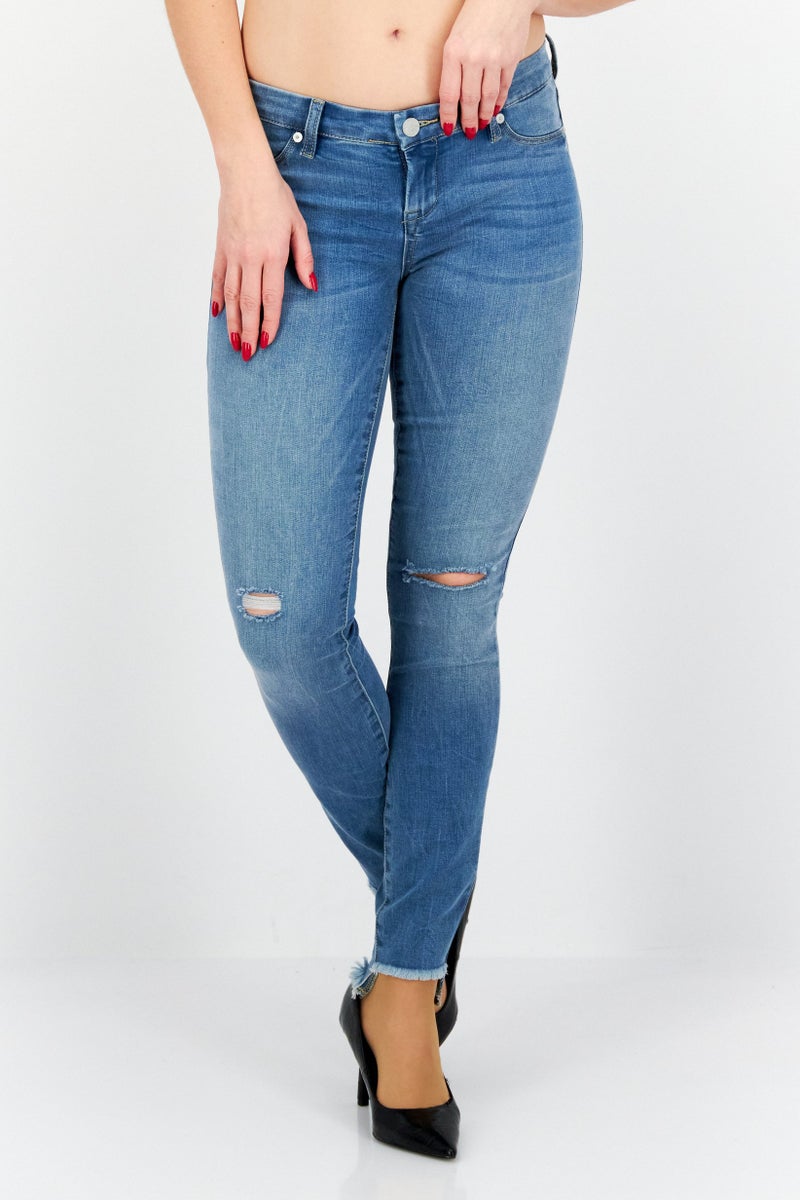 Blank NYC Women Regular Fit Washed Stretchable Jeans, Blue - Image 1