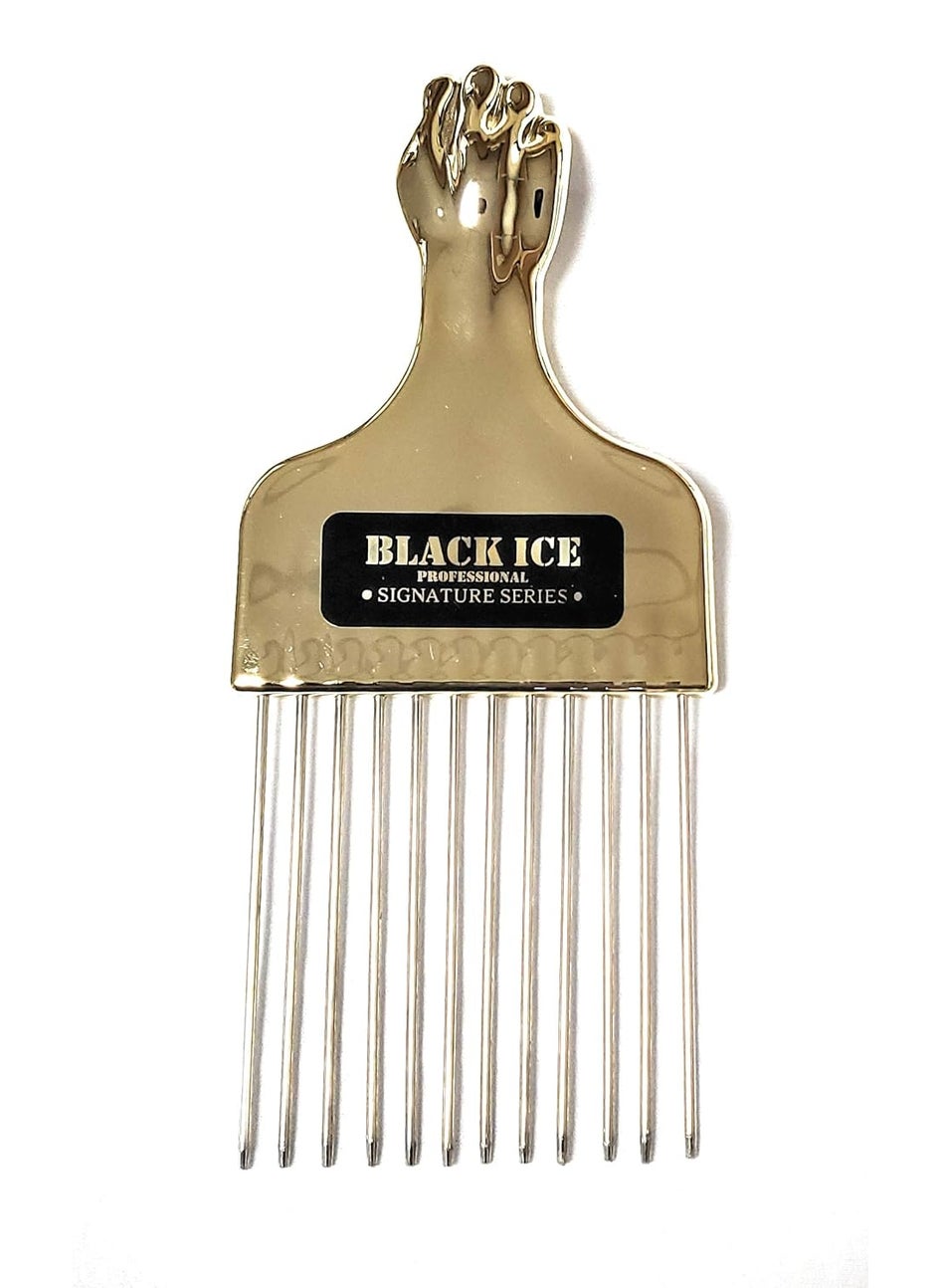Black Ice Black Ice GOLD HANDLE METAL PICK COMB 