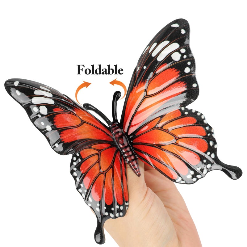 LSFFM 4 Pack Metal Butterfly Decorations, 6.7 in Butterfly Wall Art Sculpture Hanging Decor, Metal Butterflies Outdoor Decor for The Garden, Patio, Fence, Home, and Yard - Image 4