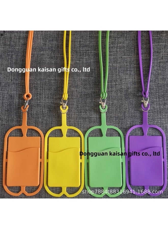 Direct Silicone Hanging Neck Card Set Mobile Phone Hanging Rope Card Bank Bus Card Card Card Can Be Printed LOGO-Color:Single Bag-light Gray  - Image 3