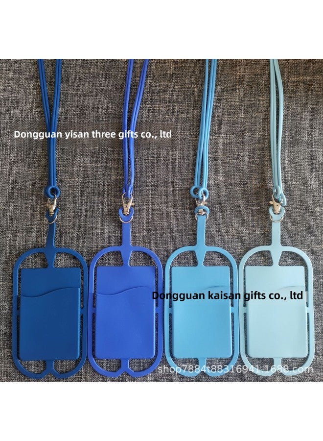 Direct Silicone Hanging Neck Card Set Mobile Phone Hanging Rope Card Bank Bus Card Card Card Can Be Printed LOGO-Color:Single Bag-light Gray  - Image 5