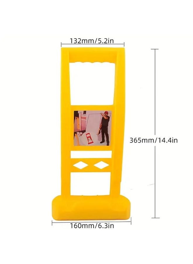 Yellow Heavy Duty Panel Lift Tool Ergonomic Grip for Drywall Plywood Construction Use - Image 1