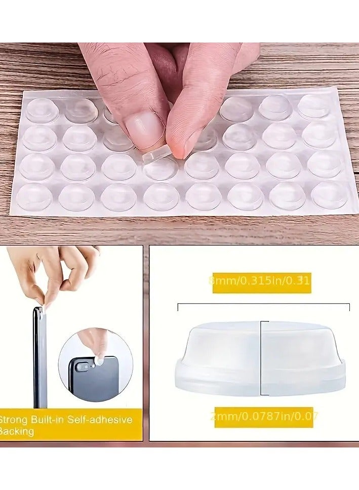 Goolsky 100 قطعة من واقيات أبواب الخزائن السيليكون - لاصق قوي، وسادات تخفيف الضوضاء للأثاث، ملصقات شفافة مضادة للاصطدام للاستخدام المنزلي - Image 1