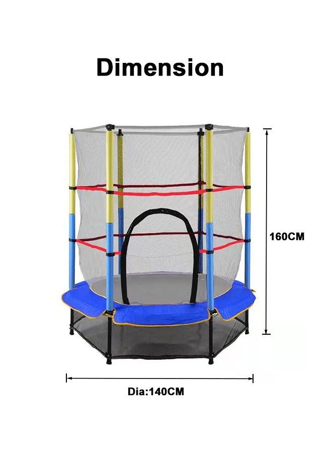 5.5FT Durable Round Trampoline With Safety Pad And Enclosure Net  - Image 2