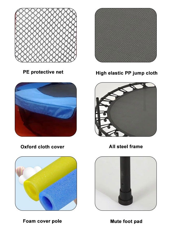 5.5FT Durable Round Trampoline With Safety Pad And Enclosure Net  - Image 3