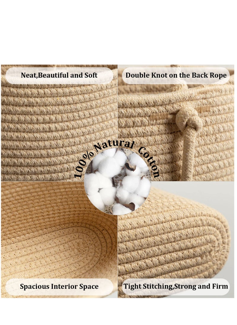 SYOSI - Over the Door Hanging Basket 3-Tier Woven Cotton Wall-Mounted Storage Organizer Bag Decorative Hanging Kitchen Baskets  Jute - Image 1