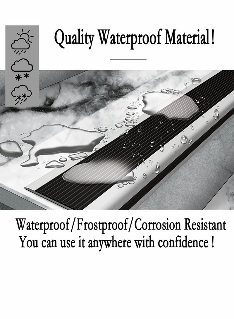 Stair Leading Edge Protector, Waterproof Anti-Slip Rubber Step Adhesive Decorative Protection Strip for Home School Nursing Indoor and Outdoor Steps Black - Image 3