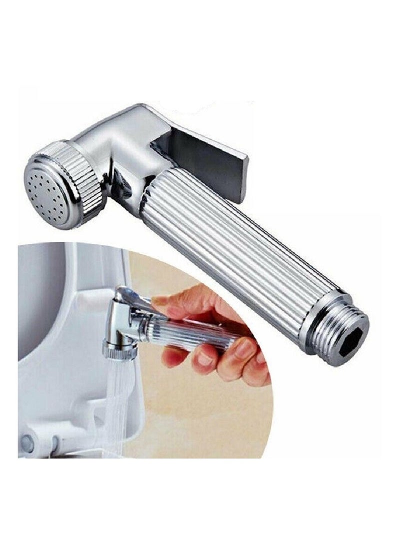 Toilet Bidet Spray Hand Held With Holder And Hose Stainless Steel, Size 120 Cm, Metallic Silver, D170609 - Image 2