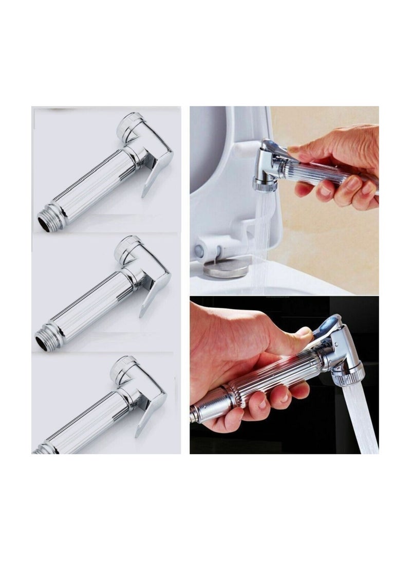 Toilet Bidet Spray Hand Held With Holder And Hose Stainless Steel, Size 120 Cm, Metallic Silver, D170609 - Image 4
