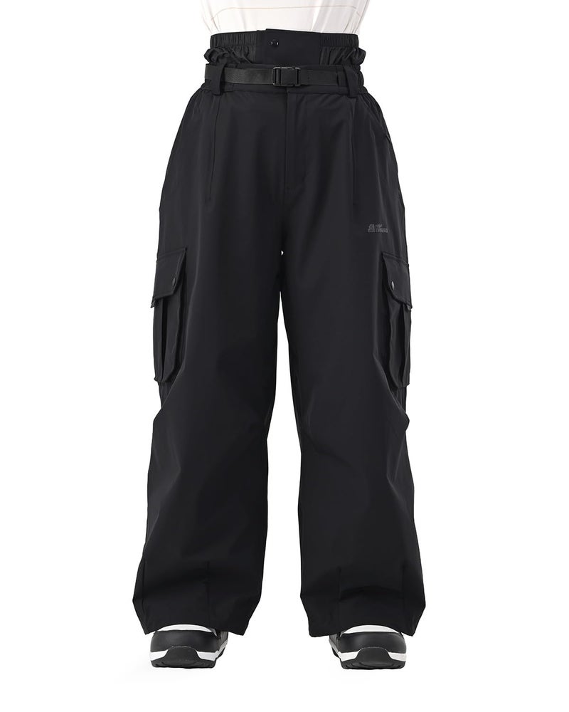 HIGH EXPERIENCE Snowboard Pants for Women Men Baggy Ski Pants Snow Loose Warm Insulated Winterproof Waterproof (Black, Medium) - Image 1
