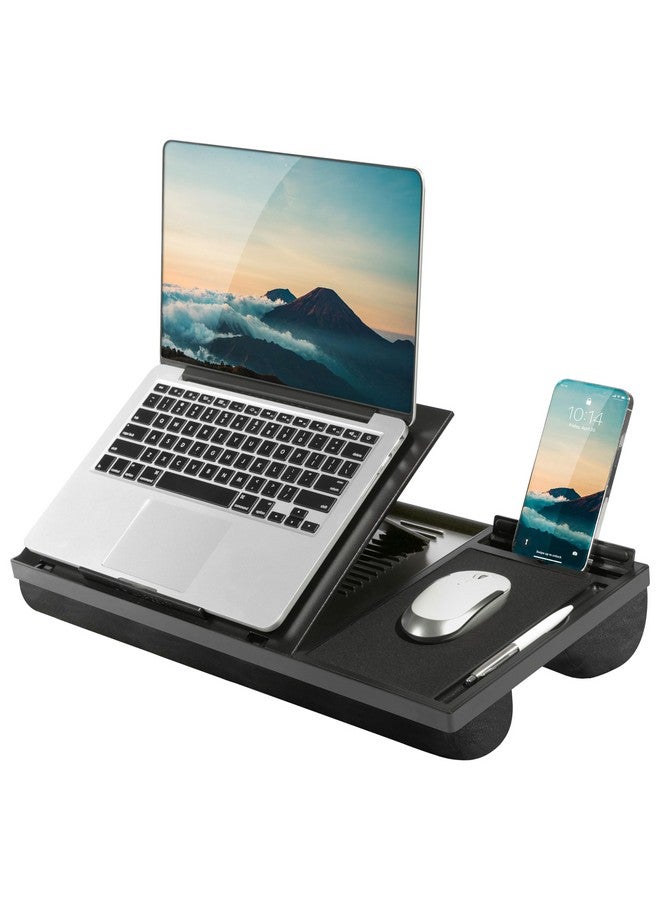 LAPGEAR Ergo Pro Lap Desk with 20 Adjustable Angles, Mouse Pad, and Phone Holder - Black - Fits up to 15.6 Inch Laptops and Most Tablets - Style No. 49408 - Image 1