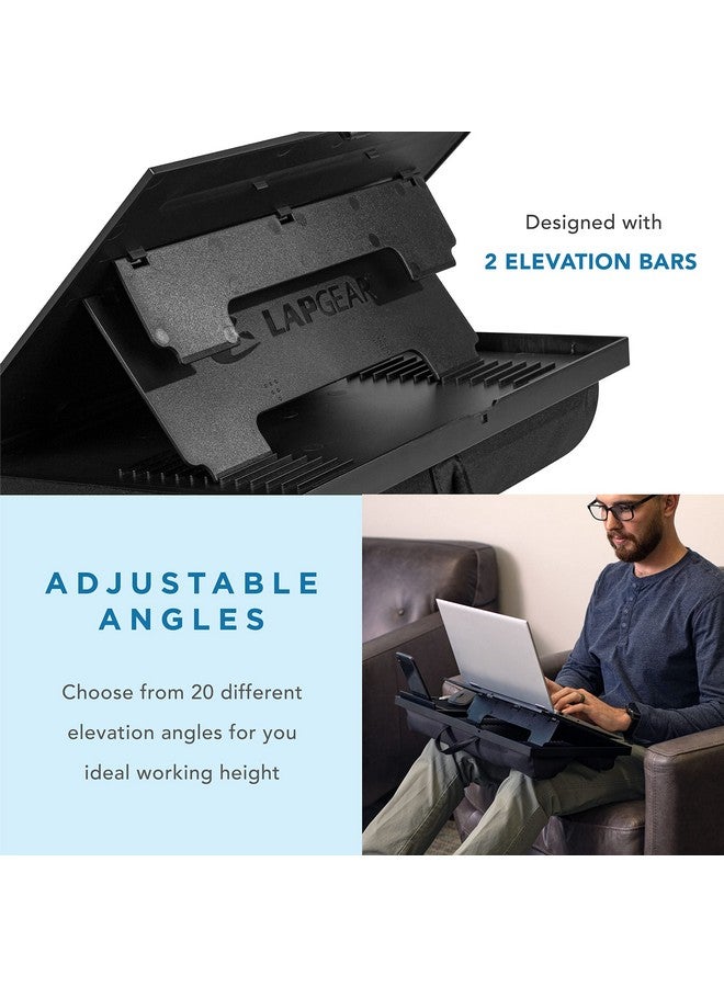LAPGEAR Ergo Pro Lap Desk with 20 Adjustable Angles, Mouse Pad, and Phone Holder - Black - Fits up to 15.6 Inch Laptops and Most Tablets - Style No. 49408 - Image 3