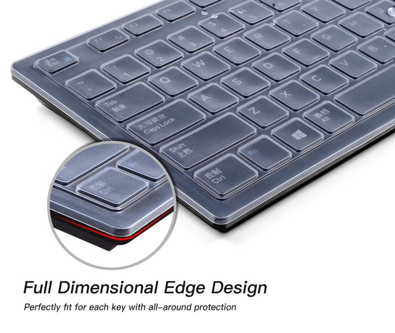 CaseBuy Keyboard Cover for Dell KB216 KB216b KB216t KB216d KB216p Wired & KM636 & Dell Optiplex 5250 3050 3240 5460 7450 7050 & Dell Inspiron AIO 3475/3670/3477 All-in one Desktop Keyboard Protector -Clear - Image 3