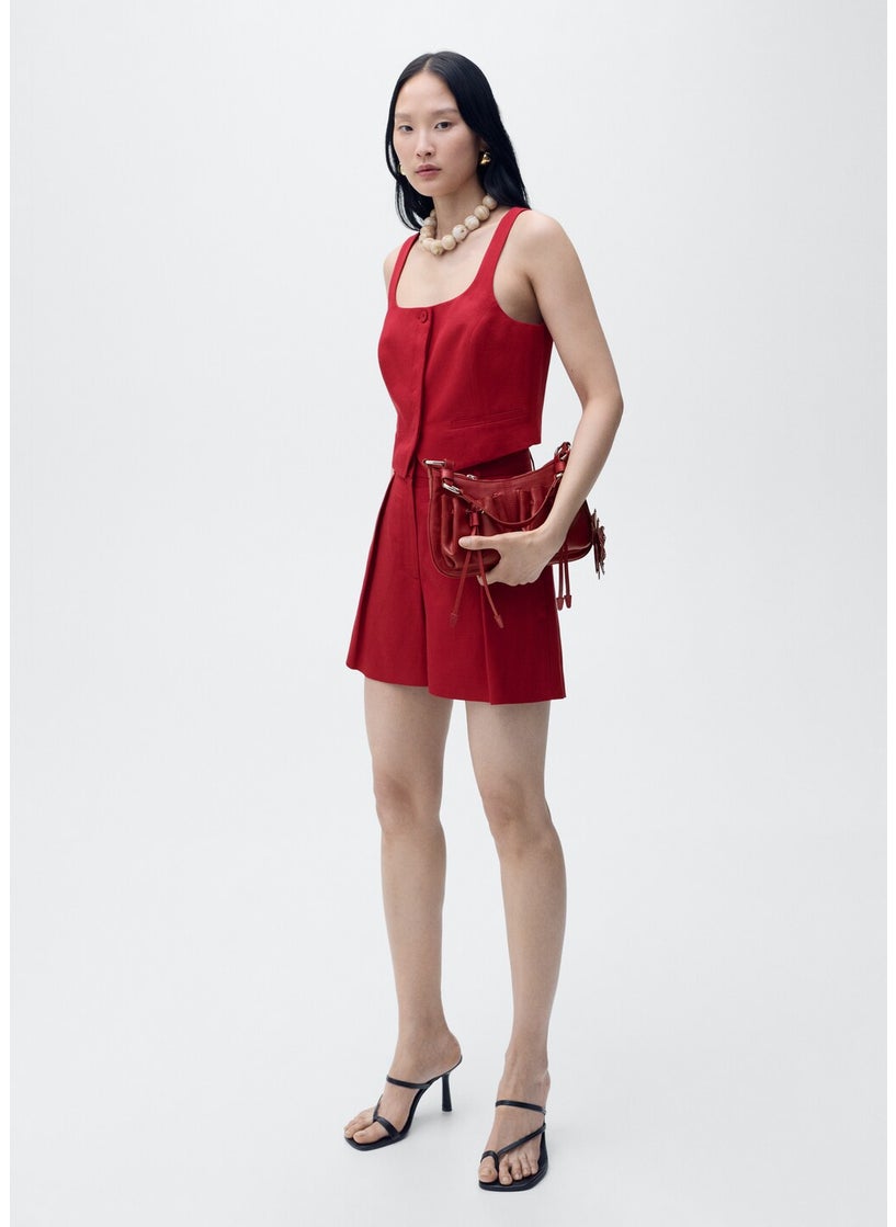 MANGO Linen-Blend Suit Bermuda Shorts  - Image 4