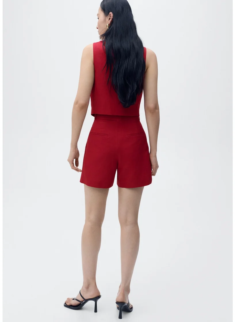 MANGO Linen-Blend Suit Bermuda Shorts