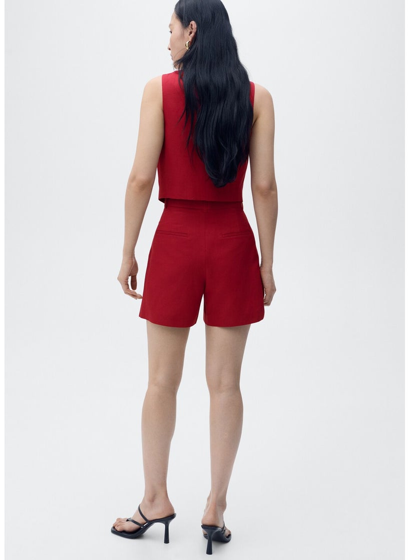 MANGO Linen-Blend Suit Bermuda Shorts  - Image 2