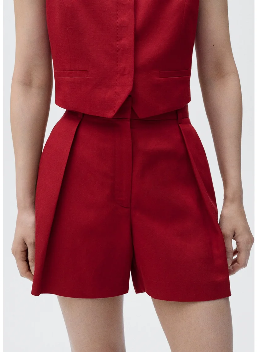 MANGO Linen-Blend Suit Bermuda Shorts