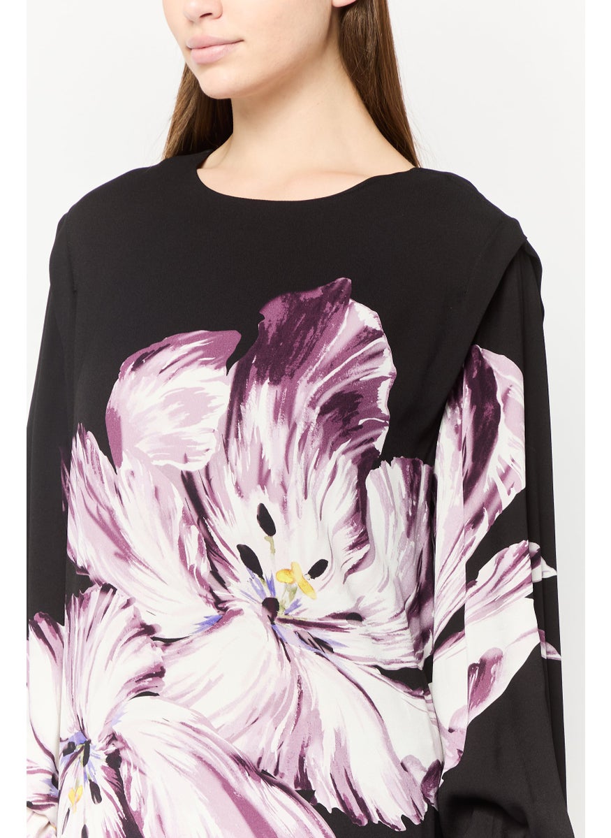 Scotch & Soda Women Floral Print Mini Dress, Multicolor  - Image 3