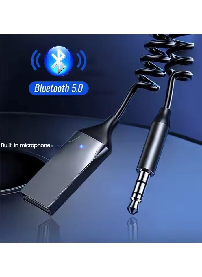 AUX - U3 Bluetooth 5.0 AUX Receiver – Hands-Free Car Kit with Built-in Microphone, USB-Powered, 3.5mm Audio Adapter for Car & Home - Image 1