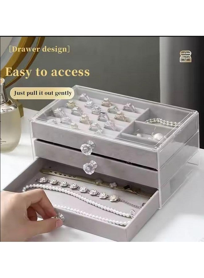 Azelf Acrylic Stackable Makeup Organizer Drawers With Compartments And Velvet Drawers Large Cosmetic Makeup Organizer - Image 5