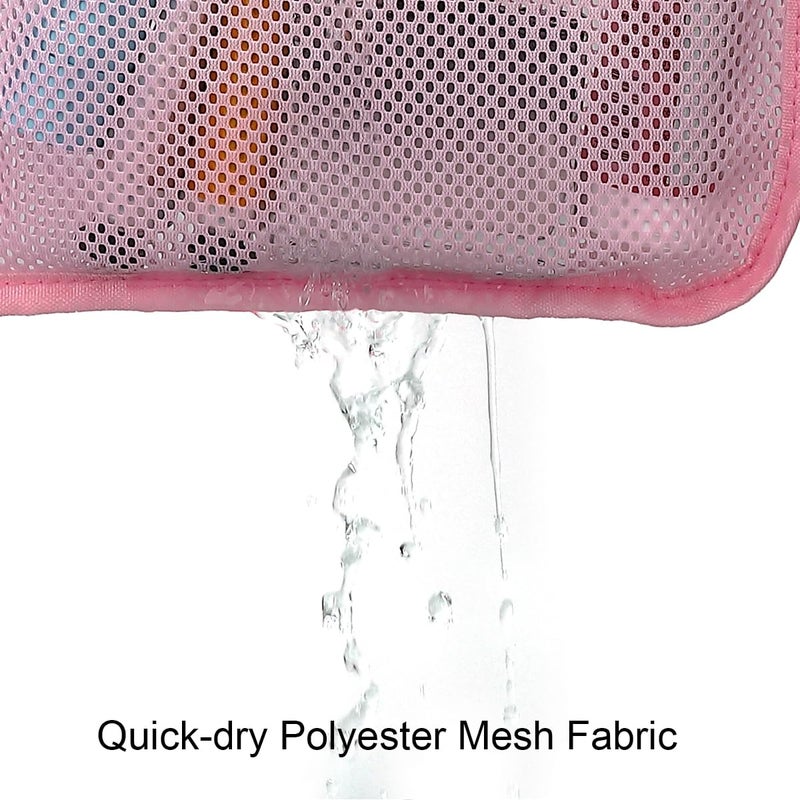 Gyeukham Hanging Mesh Shower Caddy For Bathroom - Quick Drying Portable Shower Organizer With Multiple Pockets For Soap Shampoo And Cruise Ship Essentials Saving Bathroom Storage Pink 1 Pack - Image 5