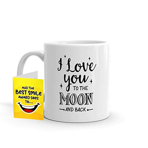 Oye Happy Ceramic Coffee Mugs with a Mirror Card - Multicolour, 330ml - Image 1