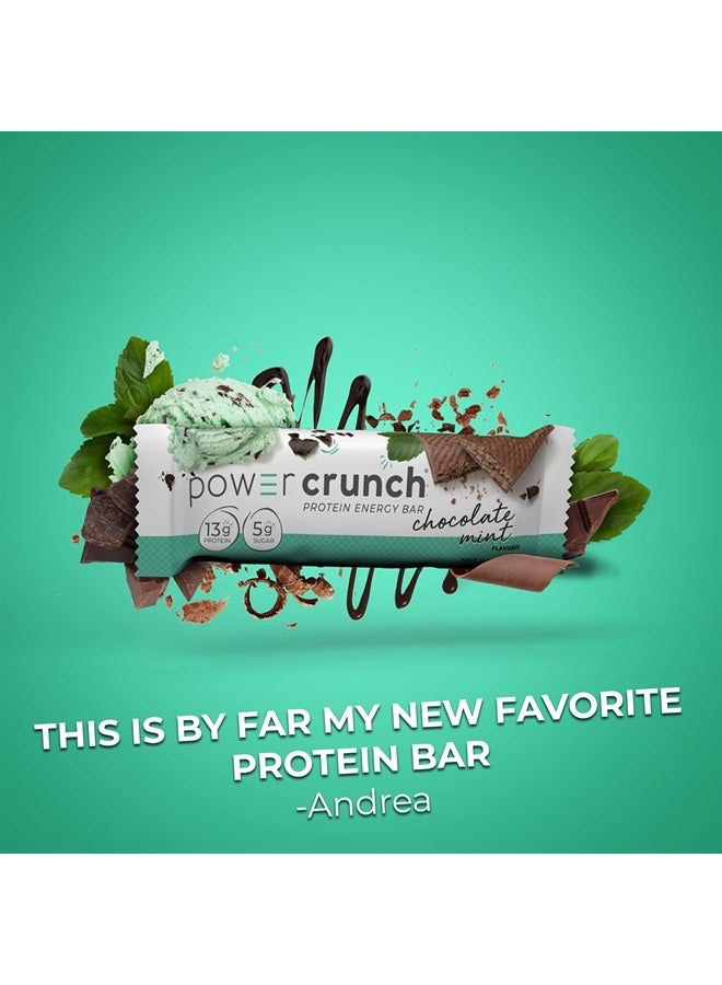 Protein Wafer Bars, High Protein Snacks with Delicious Taste, Chocolate Mint, 1.4 Ounce (12 Count)