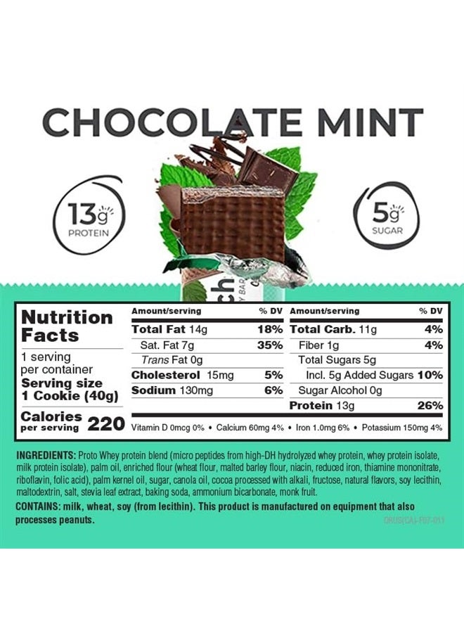 Protein Wafer Bars, High Protein Snacks with Delicious Taste, Chocolate Mint, 1.4 Ounce (12 Count)