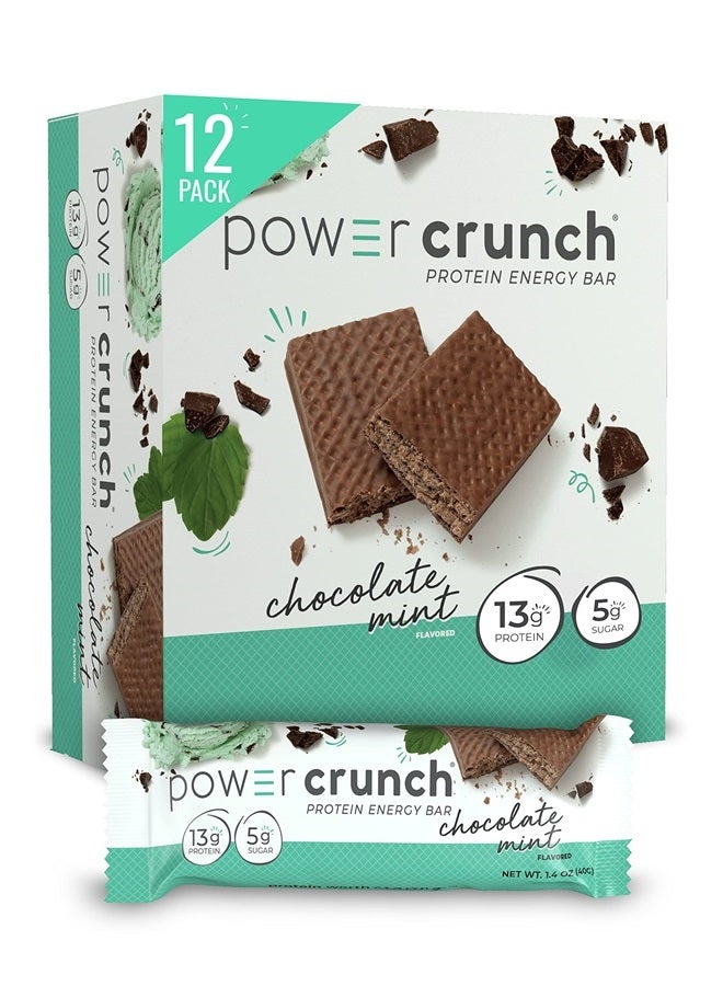 Protein Wafer Bars, High Protein Snacks with Delicious Taste, Chocolate Mint, 1.4 Ounce (12 Count)