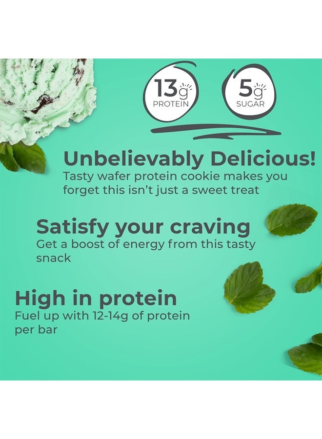 Protein Wafer Bars, High Protein Snacks with Delicious Taste, Chocolate Mint, 1.4 Ounce (12 Count)
