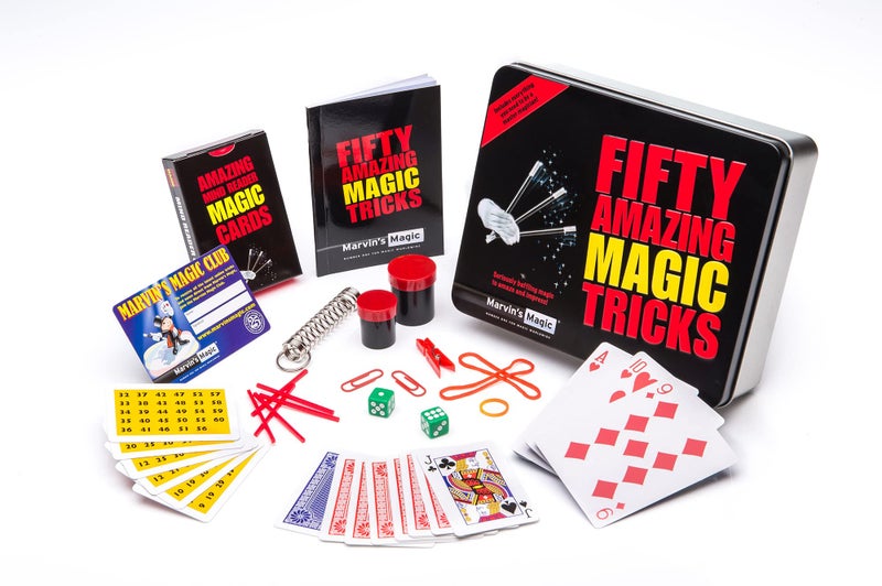 Marvin's Magic - Fifty Amazing Magic Tricks | Amazing Magic Tricks for Kids in Gift Tin | Includes Classic Card and Coin Tricks, Mind Reading, Levitation + More - Image 1