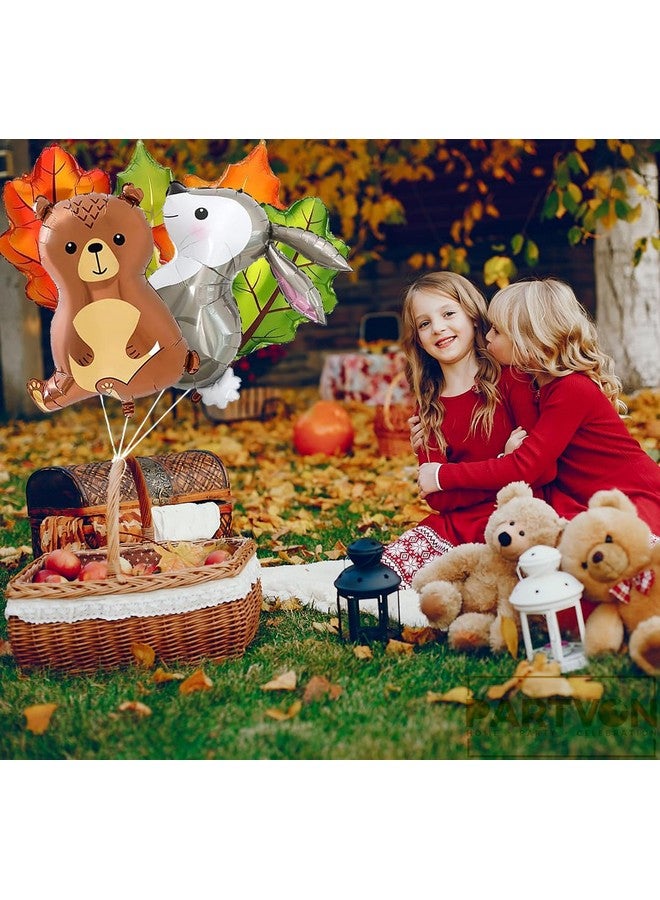 PARTVON 13 Pieces Woodland Animal Balloons, Forest Animals Foil Mylar Balloon for Woodland Themed Baby Shower Birthday Fall Party Decorations  - Image 5