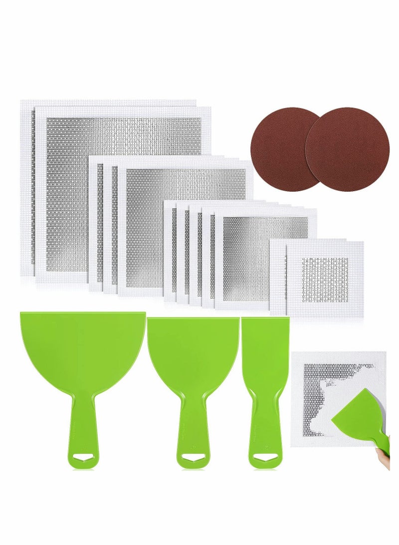 Wall Patch Repair Kit 15 PCS Aluminum Self Adhesive Wall Mesh Repair Large Hole Sheet Rock Aluminum Metal Sheetrock Ceiling Dry Wall Patch Drywall Repair Tools for Drywall Ceiling Plaster  - Image 1