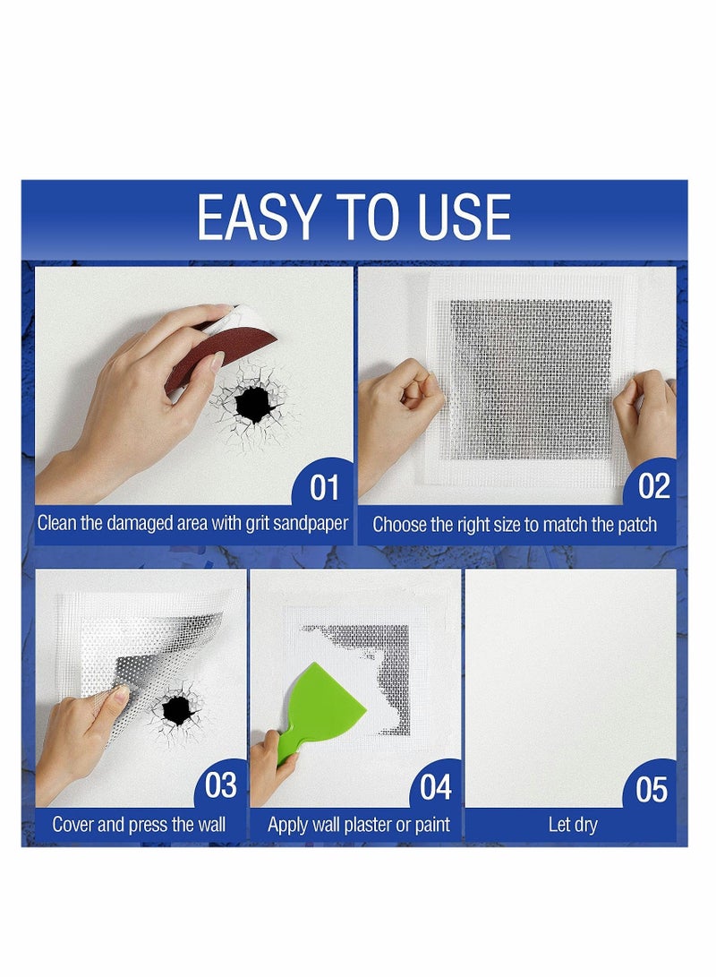 Wall Patch Repair Kit 15 PCS Aluminum Self Adhesive Wall Mesh Repair Large Hole Sheet Rock Aluminum Metal Sheetrock Ceiling Dry Wall Patch Drywall Repair Tools for Drywall Ceiling Plaster  - Image 3