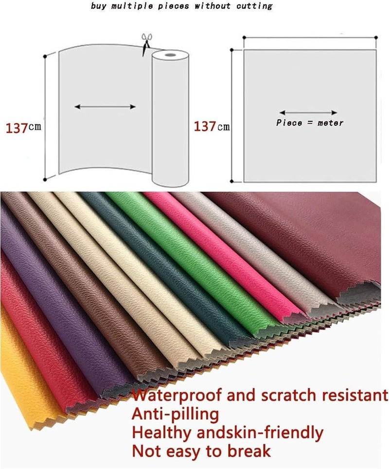Faux Leather Sheets，Faux Leather Material， PVC Fabric Leather Leatherette Faux Leather Upholstery Crafts DIY Sewings Sofa(Bronze,1.37x1m) - Image 2