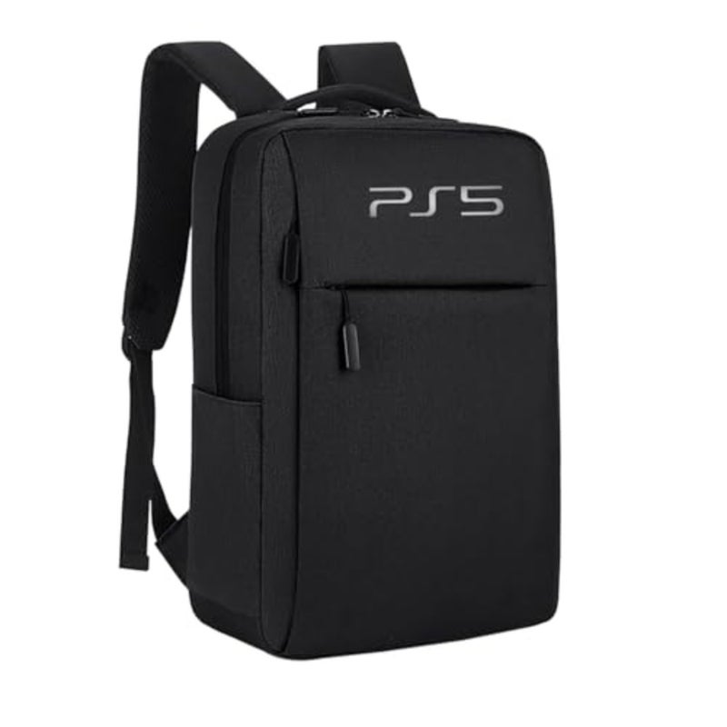 حقيبة ظهر للألعاب لجهاز PS5: حقيبة تخزين ذات سعة كبيرة مع منفذ USB، نايلون متين، أسود، تصميم مريح مقاوم للماء - Image 1
