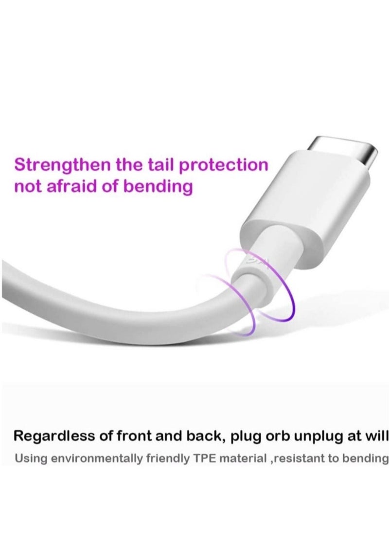 1m USB Type-C Fast Charger Cable – Compatible with Oppo, Huawei, Mi, Redmi, Vivo, Samsung, Realme (White) - Image 4