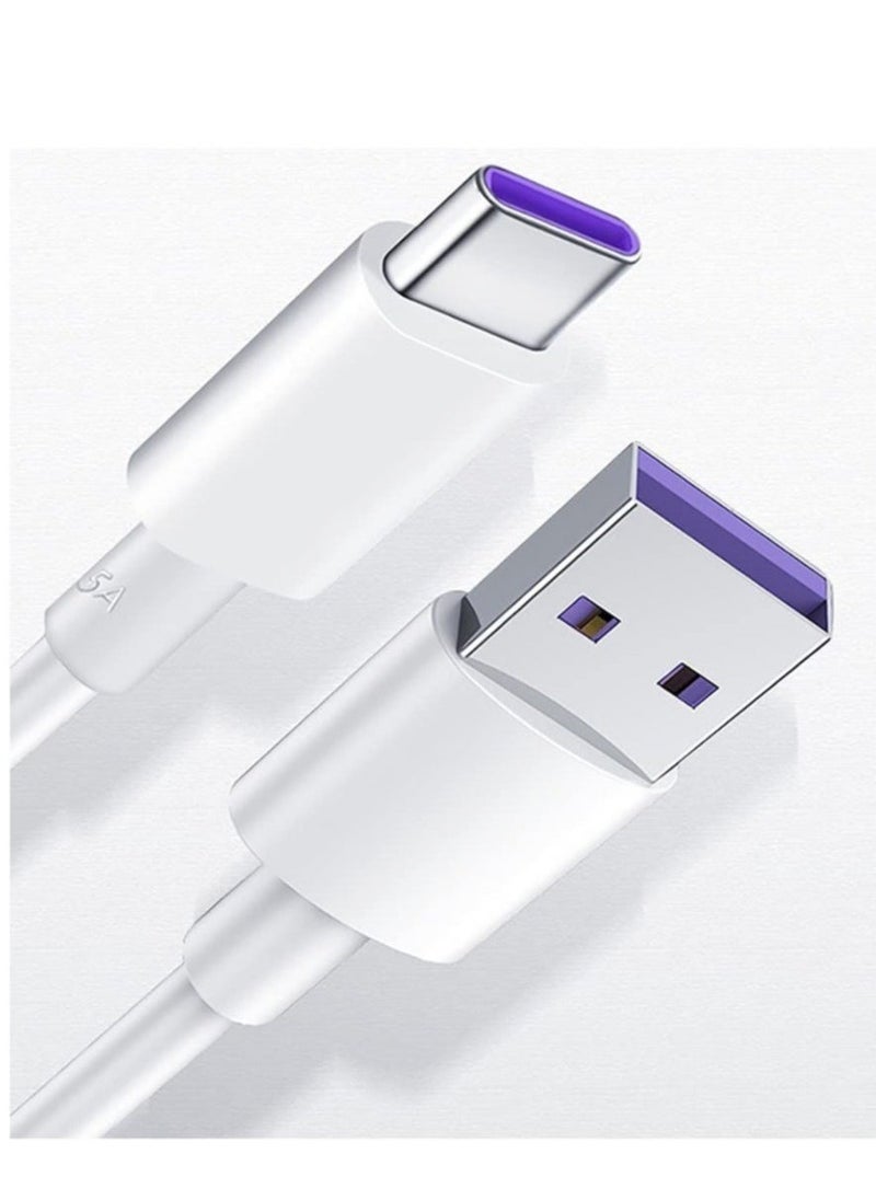 1m USB Type-C Fast Charger Cable – Compatible with Oppo, Huawei, Mi, Redmi, Vivo, Samsung, Realme (White) - Image 1
