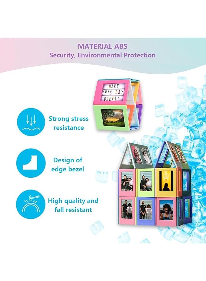 20 صورة مغناطيسية مقاس 3 بوصات بإطار صور بلاستيكي ملون، حافظة مغناطيسية صغيرة لملء الثلاجة ومكاتب التذاكر - Image 3
