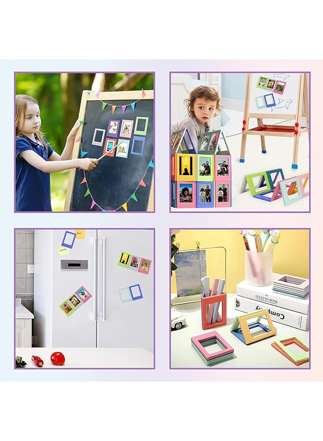 20 صورة مغناطيسية مقاس 3 بوصات بإطار صور بلاستيكي ملون، حافظة مغناطيسية صغيرة لملء الثلاجة ومكاتب التذاكر - Image 5