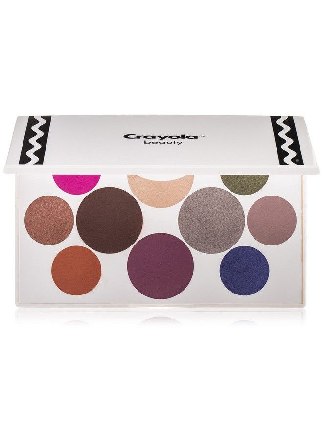 Crayola Beauty  Eyeshadow Palette  10 Creamy Matte & Metallic Shades  LongLasting Blendable Highly Pigmented Color Velvety Finish  Talc Free Formula & Vegan Friendly  Tropical  0.63 Ounce - Image 1