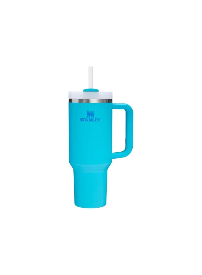 Stanley Quencher H2.0 Flowstate Stainless Steel Vacuum Insulated Tumbler with Lid and Straw for Water, Iced Tea or Coffee, Smoothie and More, (Pool Blue) - 40oz - Image 1