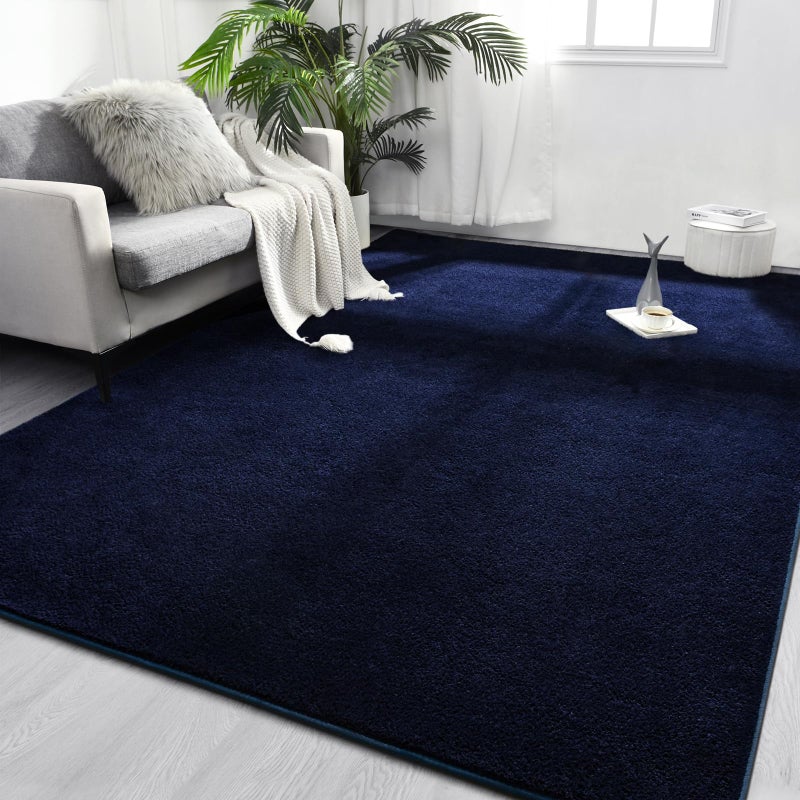FlyDOIT Area Rugs for Bedroom Living Room, 6x9 Navy Blue Super Soft Comfy Thickened Memory-Foam Indoor Carpets, Modern Aesthetic Minimalist Carpet for Boys Girls Adults Apartment Nursery Home DÃ©cor - Image 1
