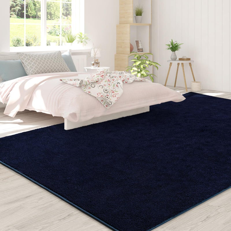 FlyDOIT Area Rugs for Bedroom Living Room, 6x9 Navy Blue Super Soft Comfy Thickened Memory-Foam Indoor Carpets, Modern Aesthetic Minimalist Carpet for Boys Girls Adults Apartment Nursery Home DÃ©cor - Image 4