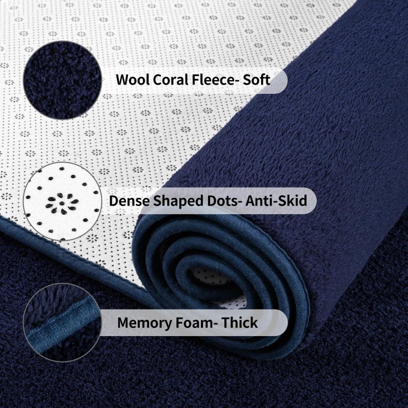 FlyDOIT Area Rugs for Bedroom Living Room, 6x9 Navy Blue Super Soft Comfy Thickened Memory-Foam Indoor Carpets, Modern Aesthetic Minimalist Carpet for Boys Girls Adults Apartment Nursery Home DÃ©cor - Image 5