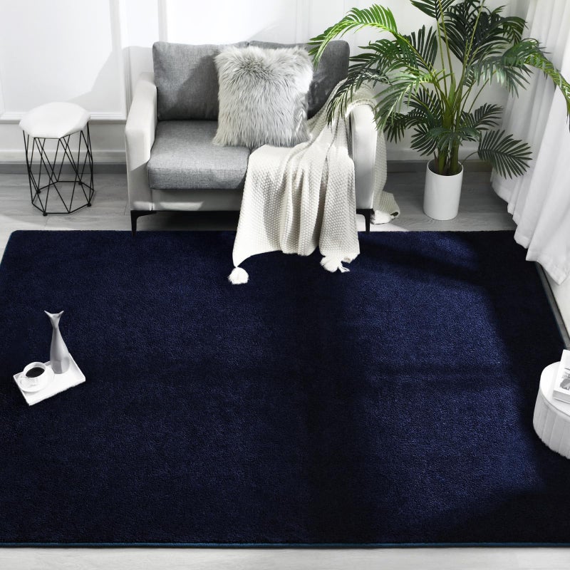 FlyDOIT Area Rugs for Bedroom Living Room, 6x9 Navy Blue Super Soft Comfy Thickened Memory-Foam Indoor Carpets, Modern Aesthetic Minimalist Carpet for Boys Girls Adults Apartment Nursery Home DÃ©cor - Image 2