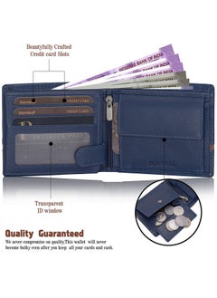 HORNBULL Denial Navy Leather Wallet For Men | Leather Mens Wallet With Rfid Blocking | Wallets Men Genuine Leather  - Image 1